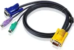 Aten 2L-5202P - Tastatur- / Video- / Maus- (KVM-) Kabel - 15-polig SPHD (M) zu PS/2, HD-15 (VGA) (M) - 1.8 m - f&uuml;r KVM on the NET CS1708i, CS1716i, Maxiport ACS1208A, ACS1216A, Slideaway ACS1216AL