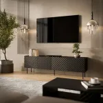 Cama MEBLE Cama LUCCA 4D TV cabinet 200x40x59 black