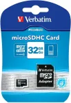 M&auml;lukaart VERBATIM microSDHC 32GB Class 10 UHS-I incl Adapt. 44083