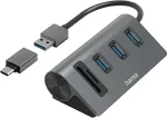 HAMA USB jagaja 5 pesa 3xUSB-A + SD + MicroSD