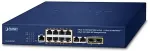 Planet Technology Corp. Switch Planet PLANET IPv4/IPv6, 8-pordiga juhitav L2/L4 Gigabit Ethernet (10/100/1000) PoE-toega 1U Blue