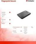 K&otilde;vaketas VERBATIM Fingerprint Secure Portable Hard Drive 2TB