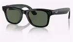 GOOGLE Meta Ray-Ban Wayfarer, AI Glasses, Shiny Black, G15 Green