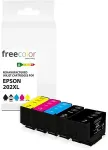 Tooner Freecolor Tinti Epson 202XL mitmikpakend BK/C/M/Y/Black photo taaskasutatud