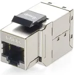 EQUIP Keystone-Koppler geschirmt Cat6A 2xRJ45 8Stk sil Polybeutel