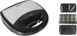 BROCK SSM 2004 SS 3 in 1 Sandwich/Waffle Maker And Nutlet Makerl 750W, Black/Steel