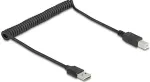 DeLOCK Spiralkabel EASY-USB 2.0 Typ-A Stecker zu USB Typ-B