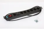 Triton 19" 8xDE socket, switch, 3x1.5mm 2m DE cable, RAL9005