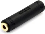 StarTech.com 3.5mm Adapter, 3.5mm, 3.5mm, Female/Female, Black