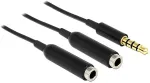 DeLOCK Kabel Audio Splitter Klinkenstecker 3,5 mm 4 Pin > 2 x Klinkenbuchse 3,5 mm 4 Pin 25 cm