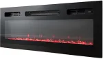Cama MEBLE RTV EVA cabinet with electric fireplace 180x40x52 cm black/gloss black