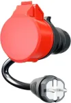 Go-e adapter for Gemini flex 11 kW, CEE red three-phase current 16A > household socket (black, 30cm)
