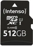 M&auml;lukaart Intenso microSDXC 512GB C10 UHS-I U1 Performance Adapter