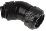 Alphacool Eiszapfen 13mm HardTube Anschraubt&uuml;lle 45&deg; drehbar G1/4 - Gewinkeltes Kompressions-Montageteil f&uuml;r Fl&uuml;ssigkeitsk&uuml;hlsystem - Deep Black