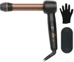 Rowenta CF4620E0 | Twist Curl Curling Iron | Ceramic heating system | Ion conditioning | Barrel diameter 27, 32. 38 mm | Temperature (min) 150 &deg;C | Temperature (max) 210 &deg;C | Number of heating levels 4 | Display LCD | 86 W | Black/Copper