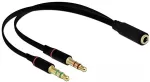 DeLOCK Headset Adapter 1 x 3,5 mm 4 Pin Klinkenbuchse zu 2 x 3,5 mm 3 Pin Klinkenstecker