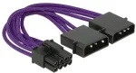 DELOCK Stromkabel PCI Express 8 Pin Stecker > 2 x 4 Pin Stecker Textilummantelung violett