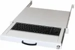 Aixcase 19" Rack 1U Tastatur DE Trackball PS2&USB lichtgrau
