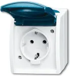 BUSCH-JAEGER BUSCH JAEGER Ocean - Steckdose Klappdeckel 1-fach - AP *grau/blaugr&uuml;n*