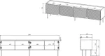 Cama MEBLE 4D RTV cabinet ONDA 200x40xH54.35 green (standing or wall mounted)