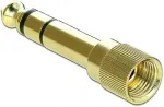 DELOCK Adapter 6,35 mm Klinkenstecker zu 3,5 mm Klinkenbuchse 3 Pin Metall verschraubbar