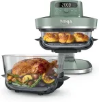 NINJA 5-in-1 XL Glass Air Fryer | AS090EUGN Crispi Pro | Power 2050 W | Capacity 5.7 L | Moss Green