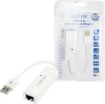V&otilde;rgukaart LogiLink | Fast Ethernet USB 2.0 to RJ45 Adapter: | 0.115 m | White | USB-A to RJ45