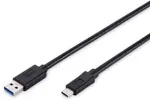 Digitus USB 3.0 Anschlusskabel Typ C -A St/St 1.0m, sw