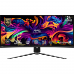 LCD Monitor MSI 34" Curved 21 : 9 Panel QD-OLED 3440x1440 21:9 175Hz Matte 0.03 ms Swivel Height adjustable Tilt Colour Black MA