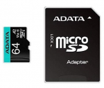 MEMORY MICRO SDXC 64GB W ADAP. AUSDX64GUI3V30SA2-RA1 ADATA