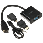 HDMI VGA KONVERTER Y-6355 + AUDIO + MICRO JA MINI HDMI ADAPTERID UNITEK