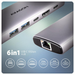 Dokkimisjaam AXAGON HMC-6G2L USB-C 6in1 10Gbps