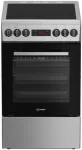 Indesit IS5V8CSX klaaskeraamiline pliit 50 cm, 8 f-ni, roostevaba teras, 55 l