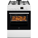 Electrolux LKK660220W gaasipliit elektriahjuga 60 cm, 9 f-ni, auruf-n
