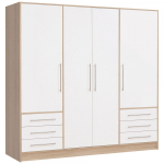 Riidekapp Forte Jupiter JPTS86-Q36F, tamm v./valge v., 60 cm x 206.5 cm x 200 cm