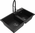 K&ouml;&ouml;givalamu koos kraaniga Mexen Tomas, graniit, 80 cm x 50 cm x 19 cm, h&otilde;be/must/kroom