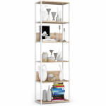 Raamaturiiul Akord Loft 600, valge v./sonoma tamm v., 192 cm x 60 cm x 32 cm