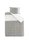Voodipesukomplekt Kenda Sand Heather 125, valge v./hall v., 65 x 65 cm, 140 x 200 cm