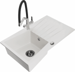 K&ouml;&ouml;givalamu koos kraaniga Mexen Cesar Duo, graniit, 77.5 cm x 47 cm x 20 cm, valge/h&otilde;be/must