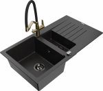 K&ouml;&ouml;givalamu koos kraaniga Mexen Matias Duo, graniit, 90 cm x 50.5 cm x 20 cm, metallic black/silver