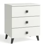 Kummut Akord Furniture Factory Mobi K-03, valge v./must v., 58 cm x 40 cm x 37 cm