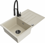 K&ouml;&ouml;givalamu koos kraaniga Mexen Bruno Beige+Black, graniit, 79 cm x 49 cm x 20 cm, beige+black