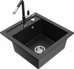 K&ouml;&ouml;givalamu koos kraaniga Mexen Vito, vaik/graniit, 49 cm x 52 cm x 21 cm, must