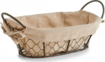 Leivakorv Zeller Countrystyle, tekstiil/metall, 26 cm x 17 cm