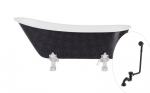 Vann, teisaldatav Besco Olaya Glam, 160 cm x 68 cm x 68 cm, ovaalne, must/kroom