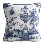Dekoratiivpadjap&uuml;&uuml;r Velvet JA174-08, sinine v./valge v., 45 cm x 45 cm