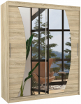 Riidekapp ADRK Dolores, sonoma tamm v., 58 cm x 182 cm x 215 cm, peegliga