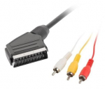 Juhe Lanberg RCA male x 3, SCART, 1.8 m, kollane v.