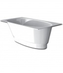 Vann, teisaldatav Paa Uno, 150 cm x 75 cm x 63 cm, ristk&uuml;lik, valge v.