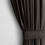 &Ouml;&ouml;kardin, lipsuga Restilo Velvet Pleat, tumepruun v., 140 cm x 270 cm